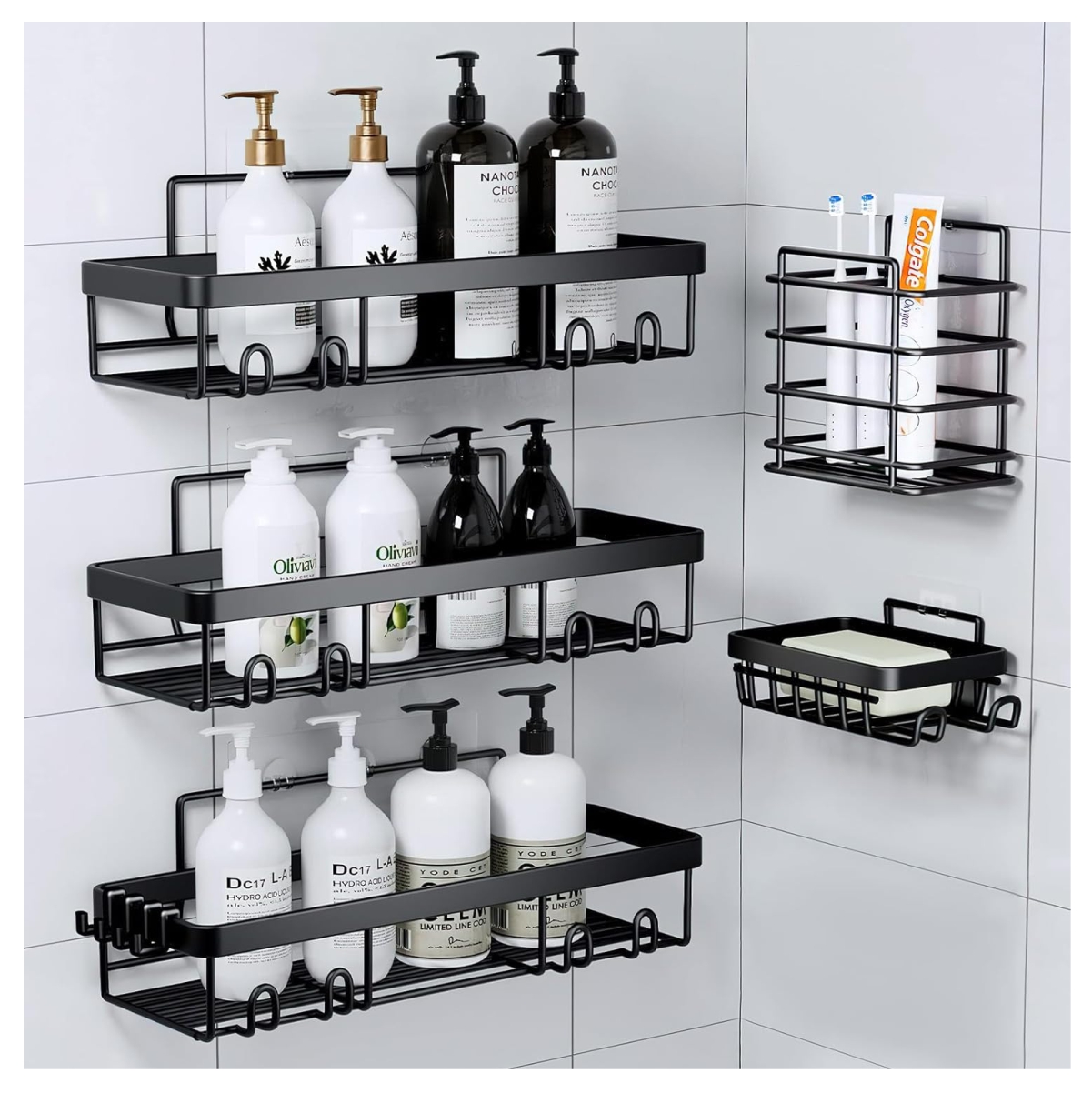 Miniatura 5 de Esquinero baño 5pcs Organizador Adhesivo